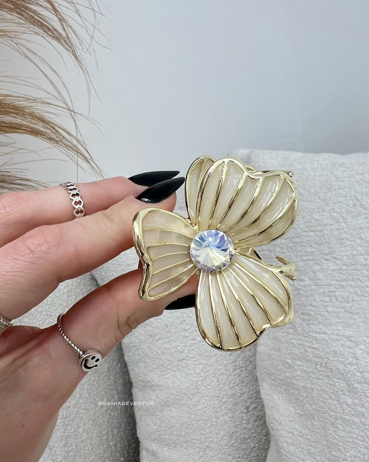 Presilha Flor Creme 113312