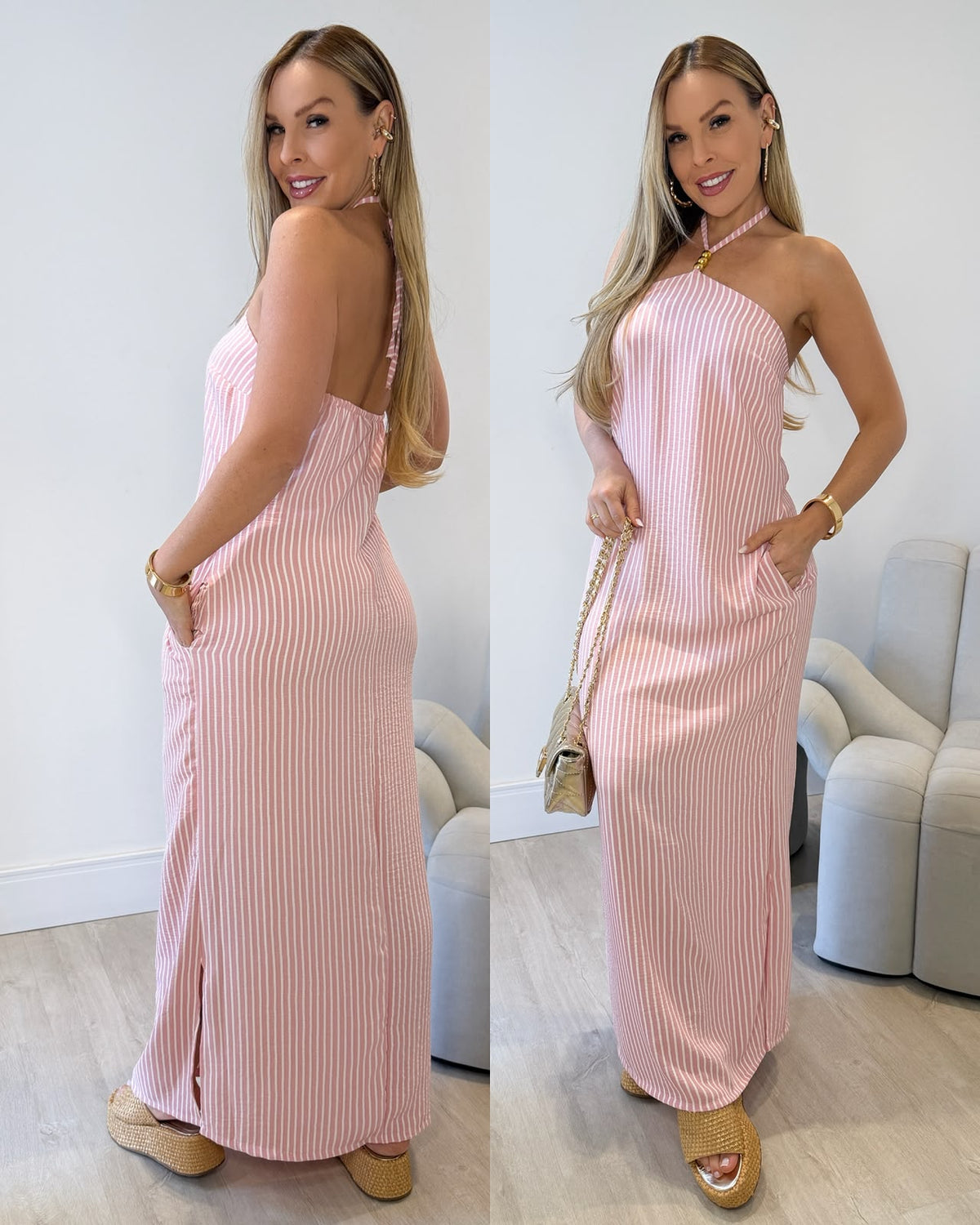 Vestido Lupita Listras Rosa 136556