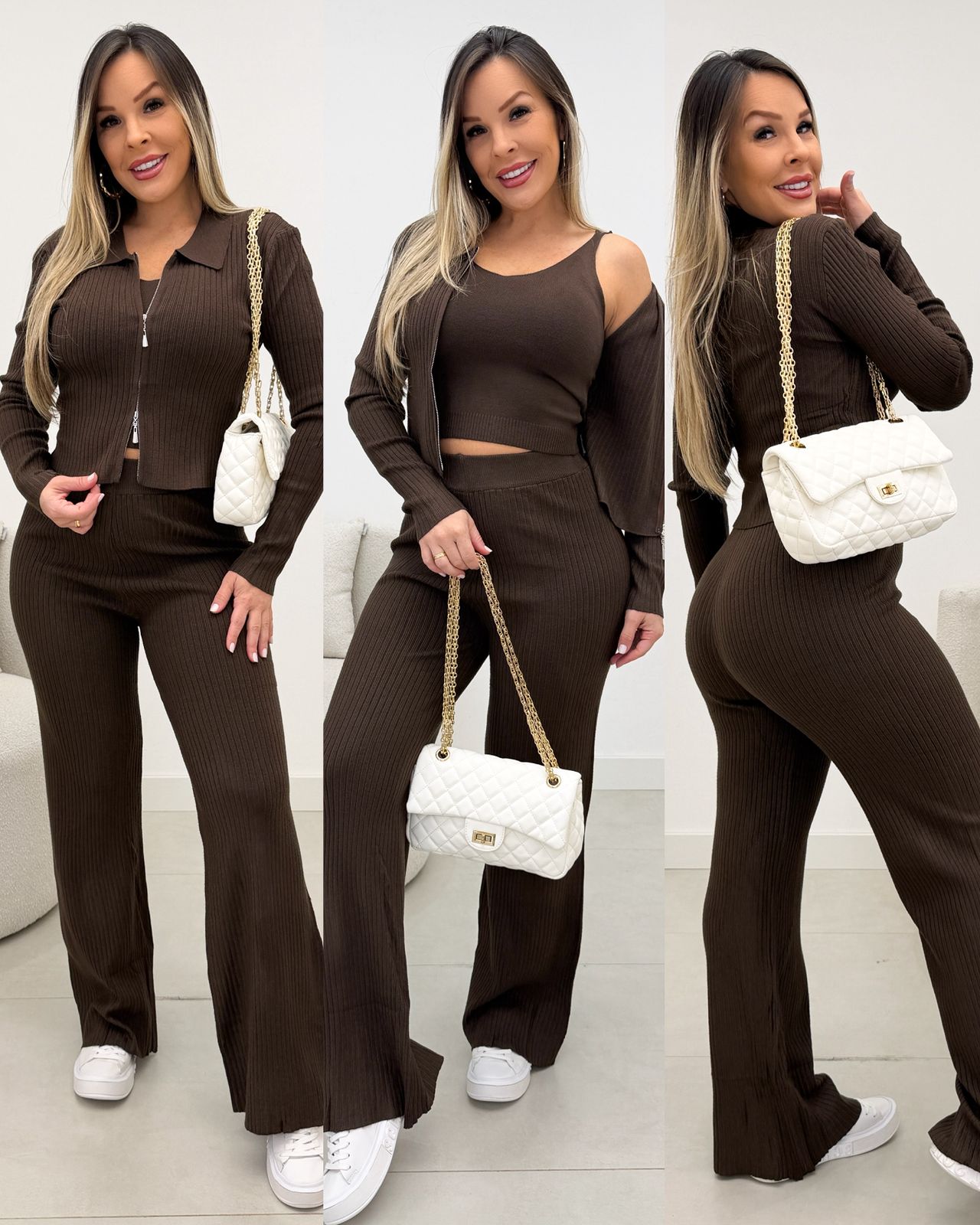 Conjunto Três Peças Heloisa Chocolate 133755