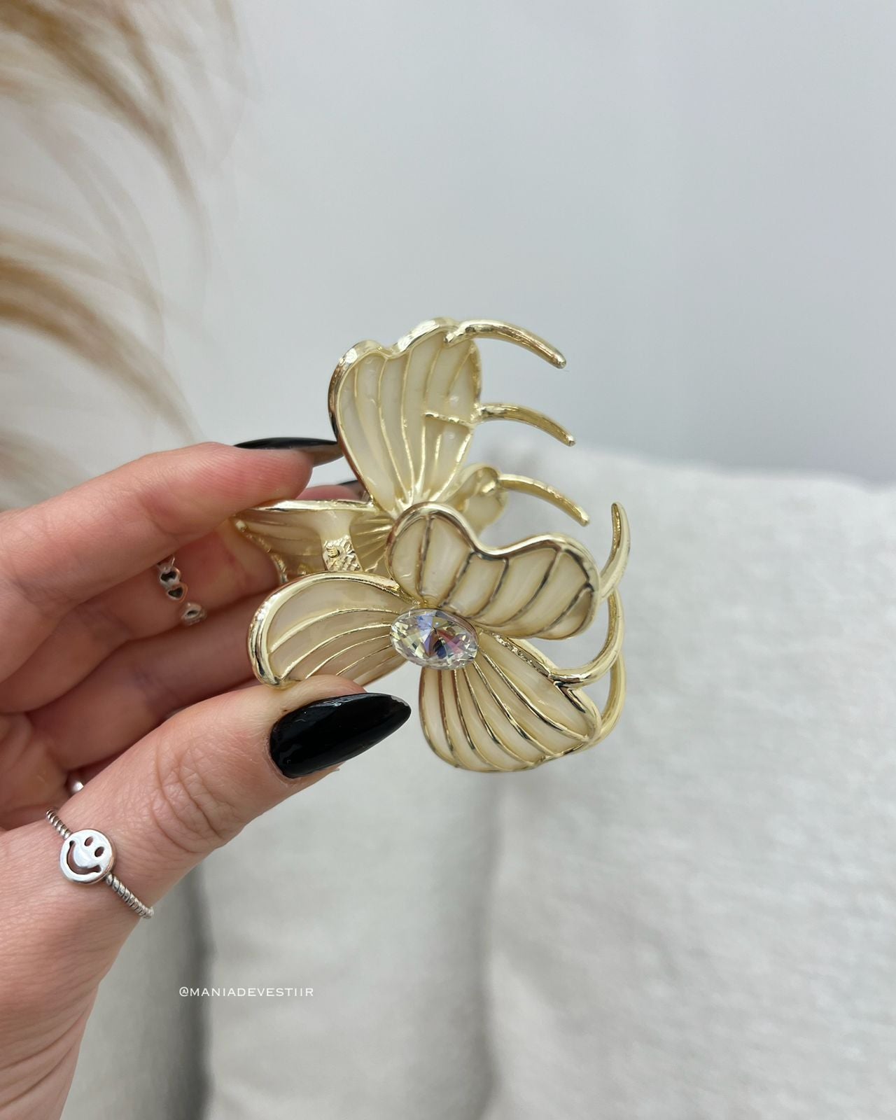 Presilha Flor Creme 113312