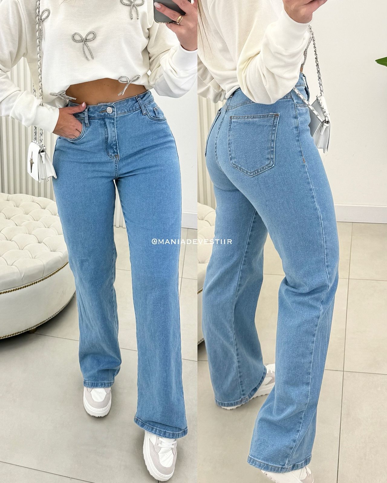 Calça Jeans Wide Leg Giane 64296D