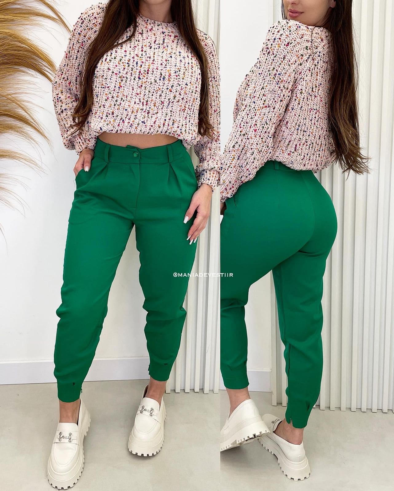 calça botão zaya verde 28731
