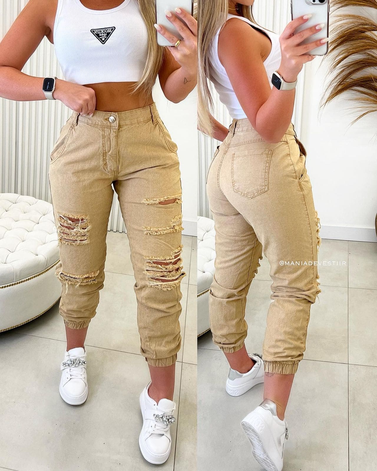 calça jeans nexo baggy caramelo 26292