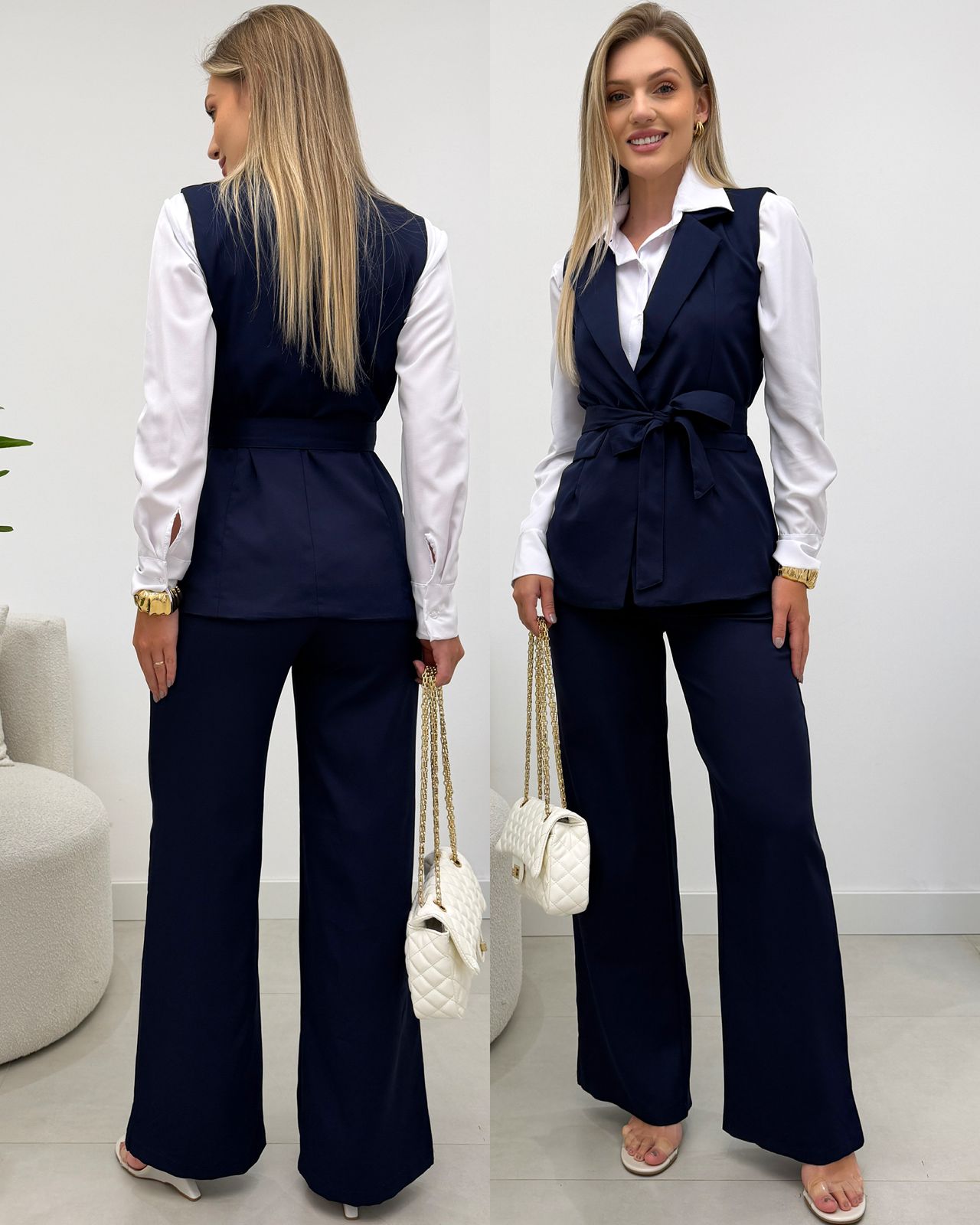 Conjunto Margarete Azul Marinho 129608