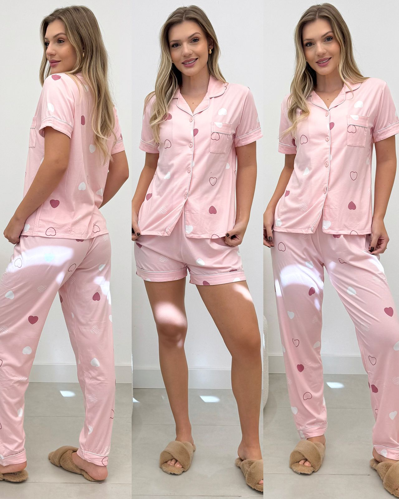 Pijama Três Peças Ingrid Rosa 133846