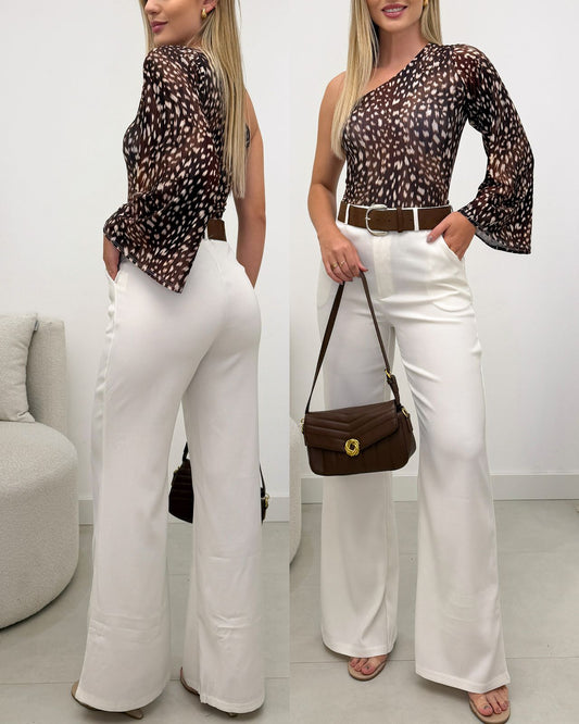 Calça Pantalona Valeria Off 129698