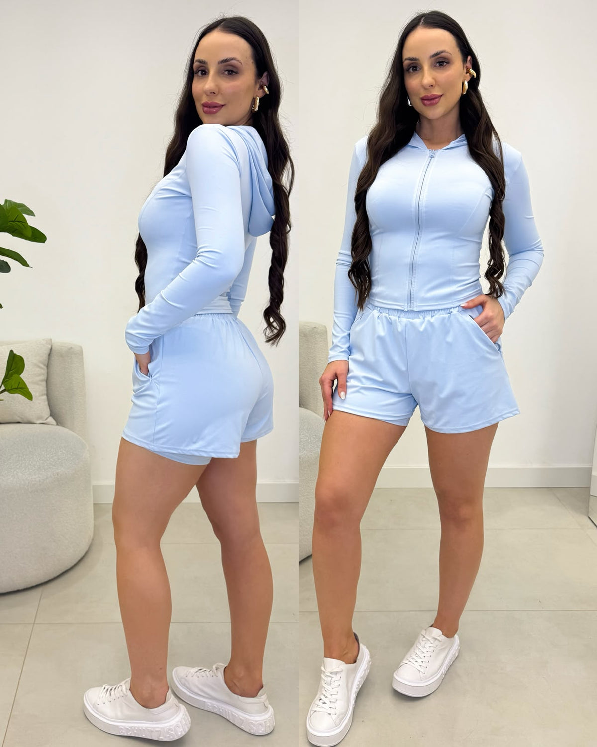 Conjunto Fitness Valéria Azul Bebê 136897