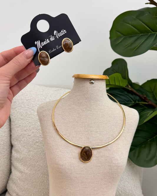 Conjunto Colar e Brinco Mania Essenza 124136