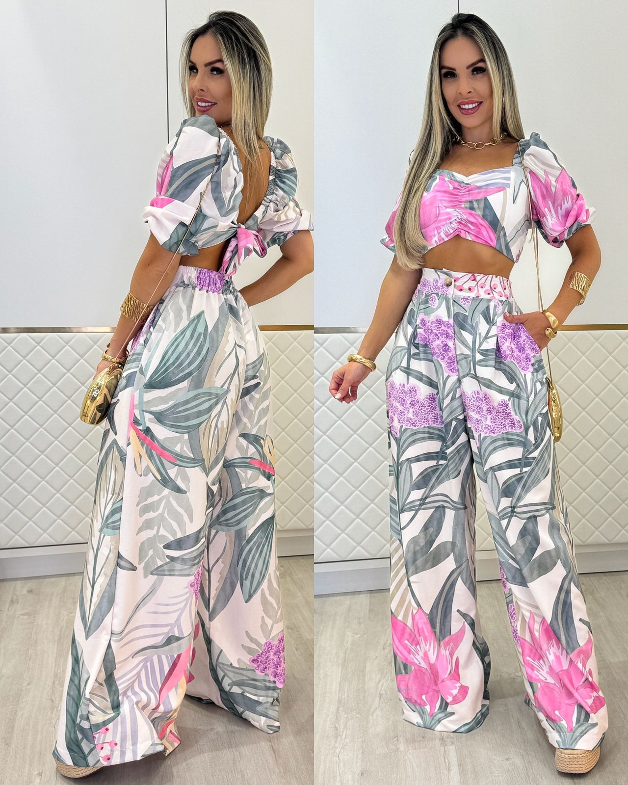 Conjunto Melinda Verde/Lilás 89368