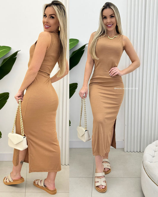 Vestido Mistiam Bege Escuro 69865