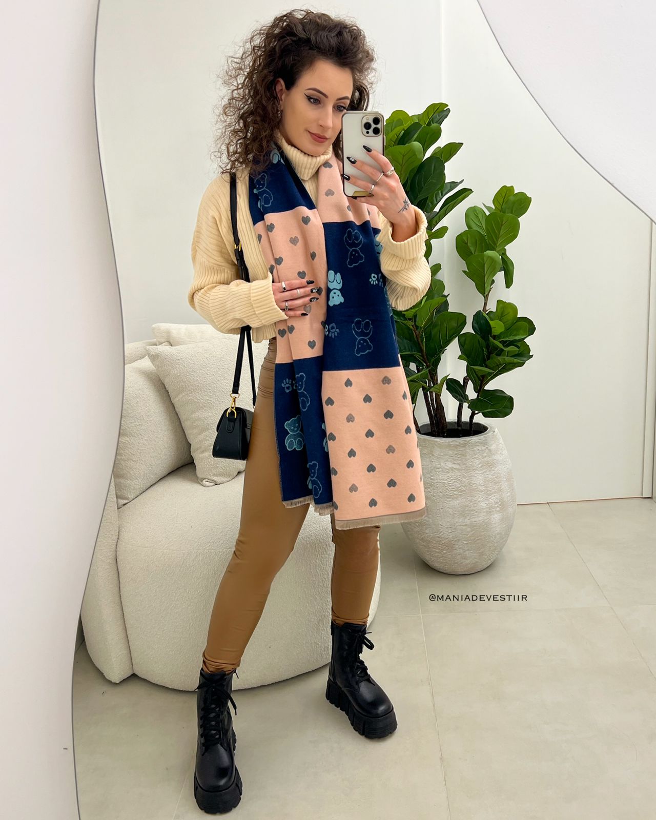 Lenço Isolde Cinza/Azul 102831