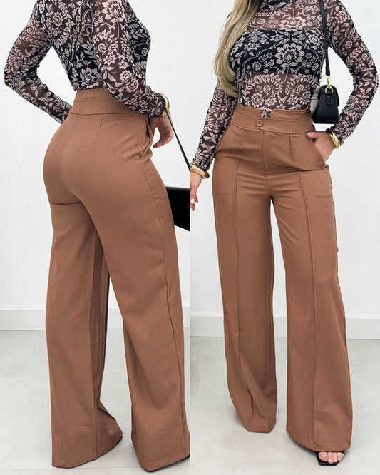 Calça Alfaiataria Iasmin Marrom 113478