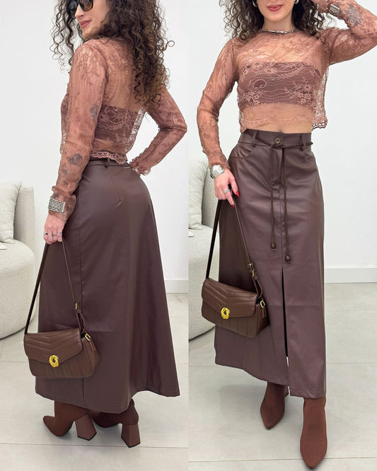 Saia Courino Lais Marrom 133425