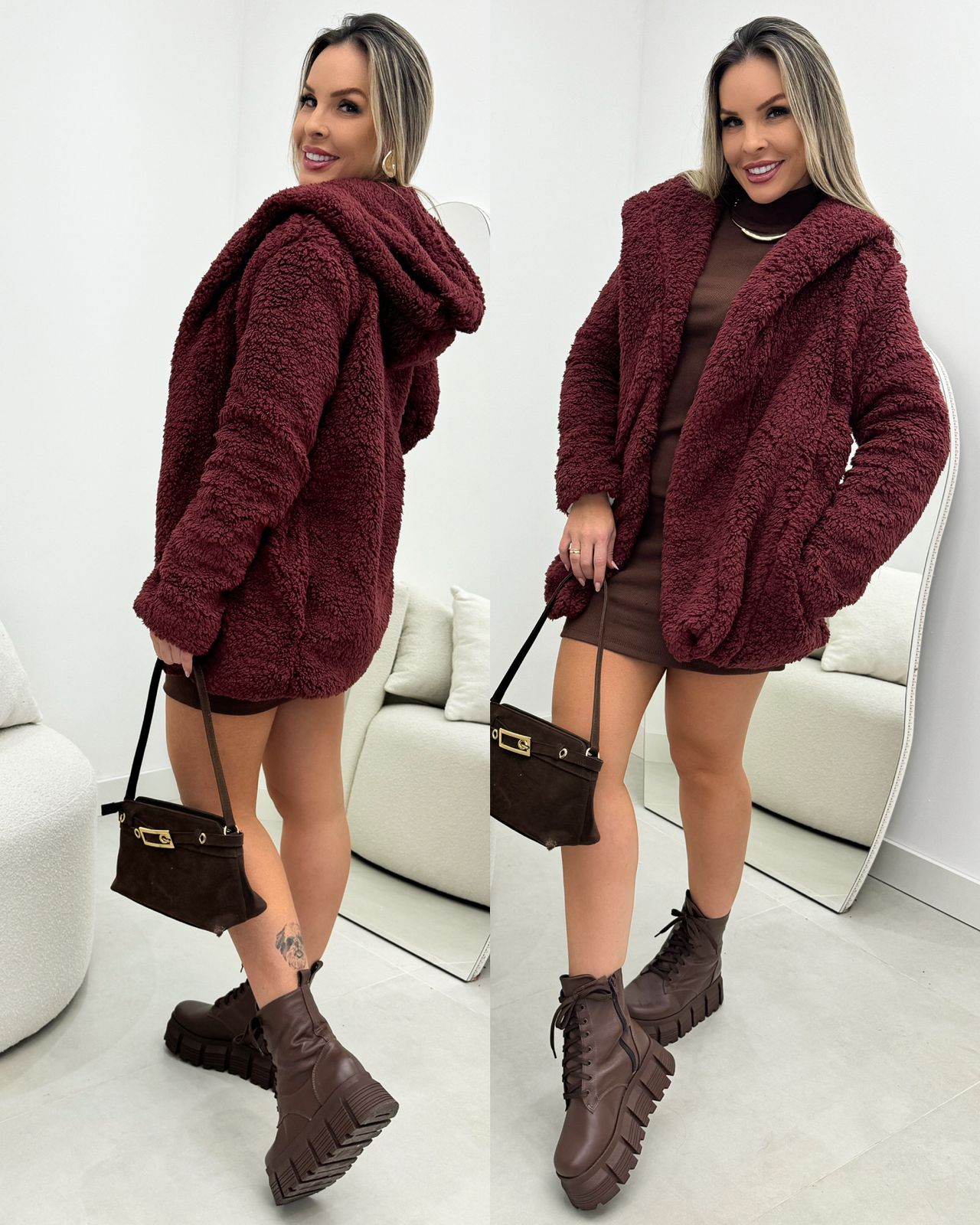 Casaco Teddy Janaina Vinho 102380