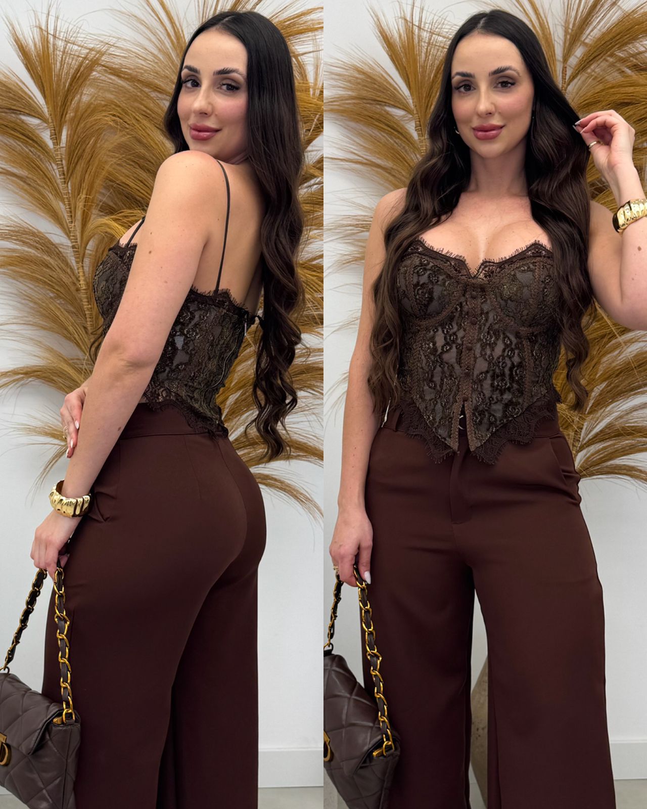 Cropped Corset Samara Marrom 134493