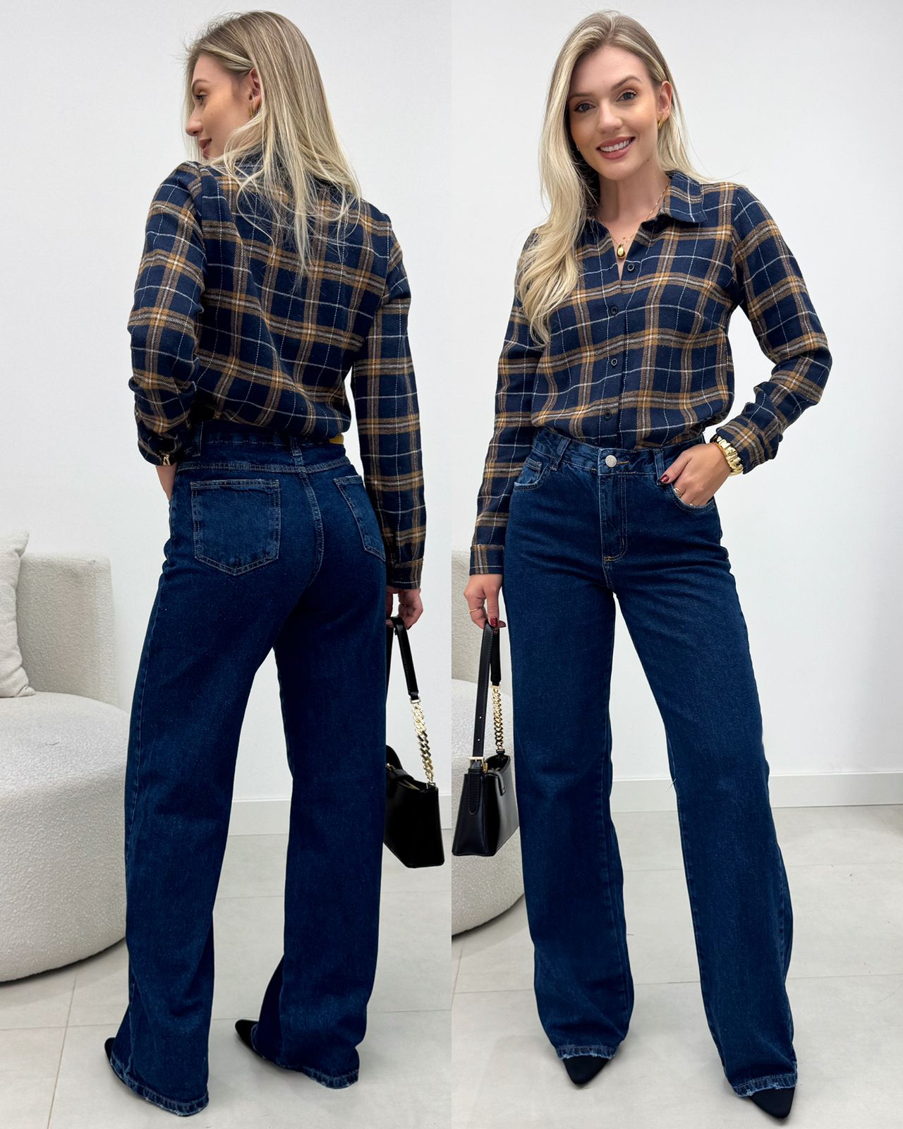 Camisa Xadrez Ariane Azul 134474
