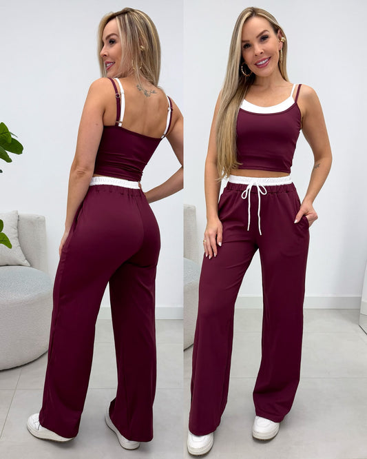 Conjunto Fitness Gaby Vinho 137162