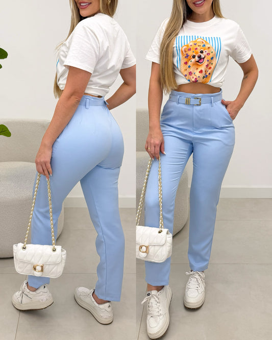 Calça Alfaiataria Eliane Azul Bebê 136733