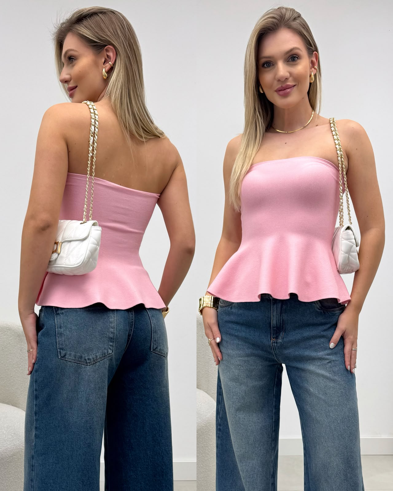 Blusa Peplum Luana Rosa 136177