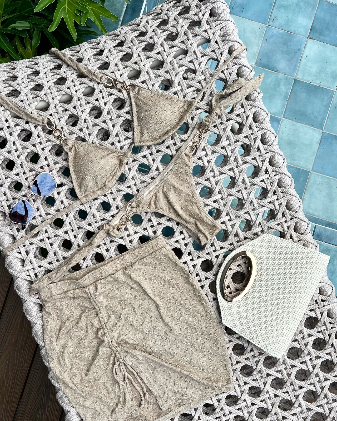 Biquíni 3 Peças Fabi Bege 88984