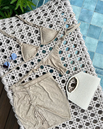 Biquíni 3 Peças Fabi Bege 88984