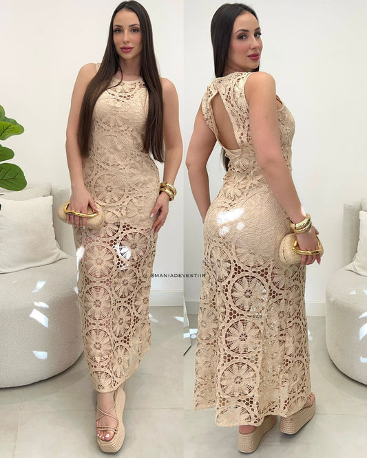 Vestido Lizi Bege 109853
