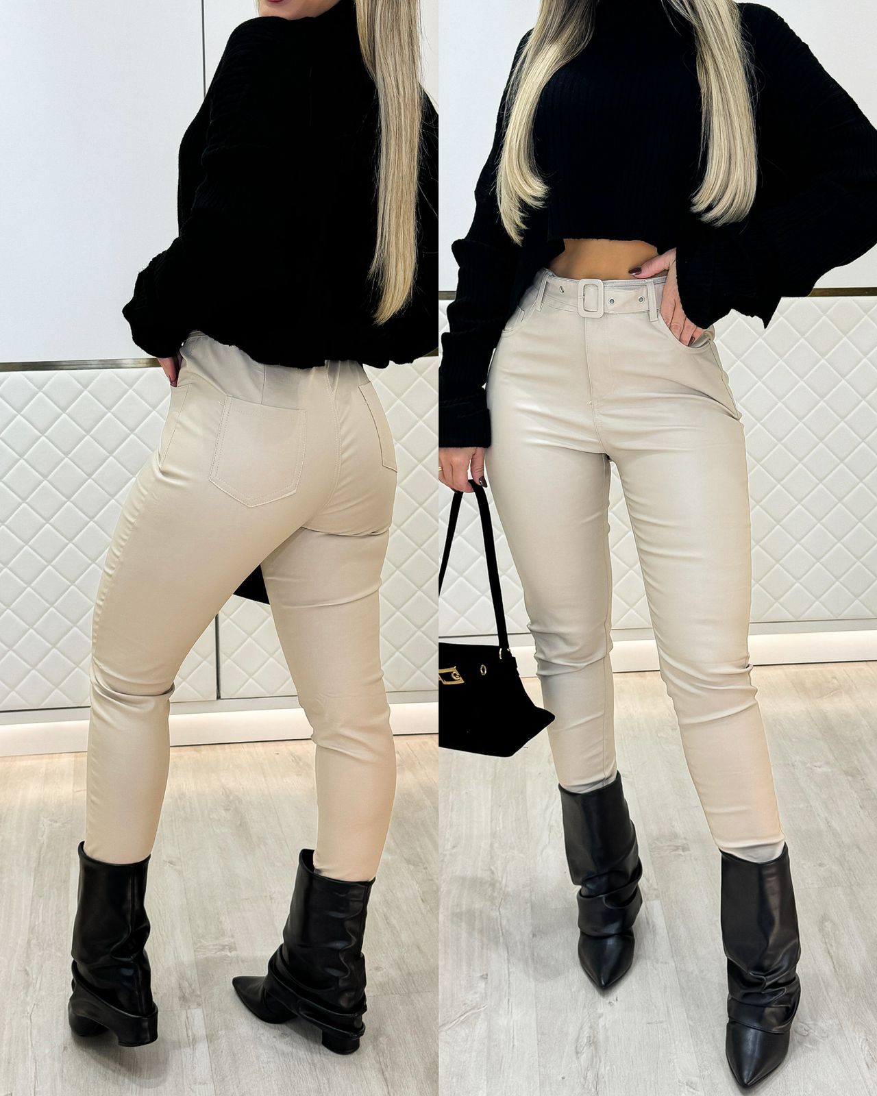 Calça Resinada Luma Creme 100233
