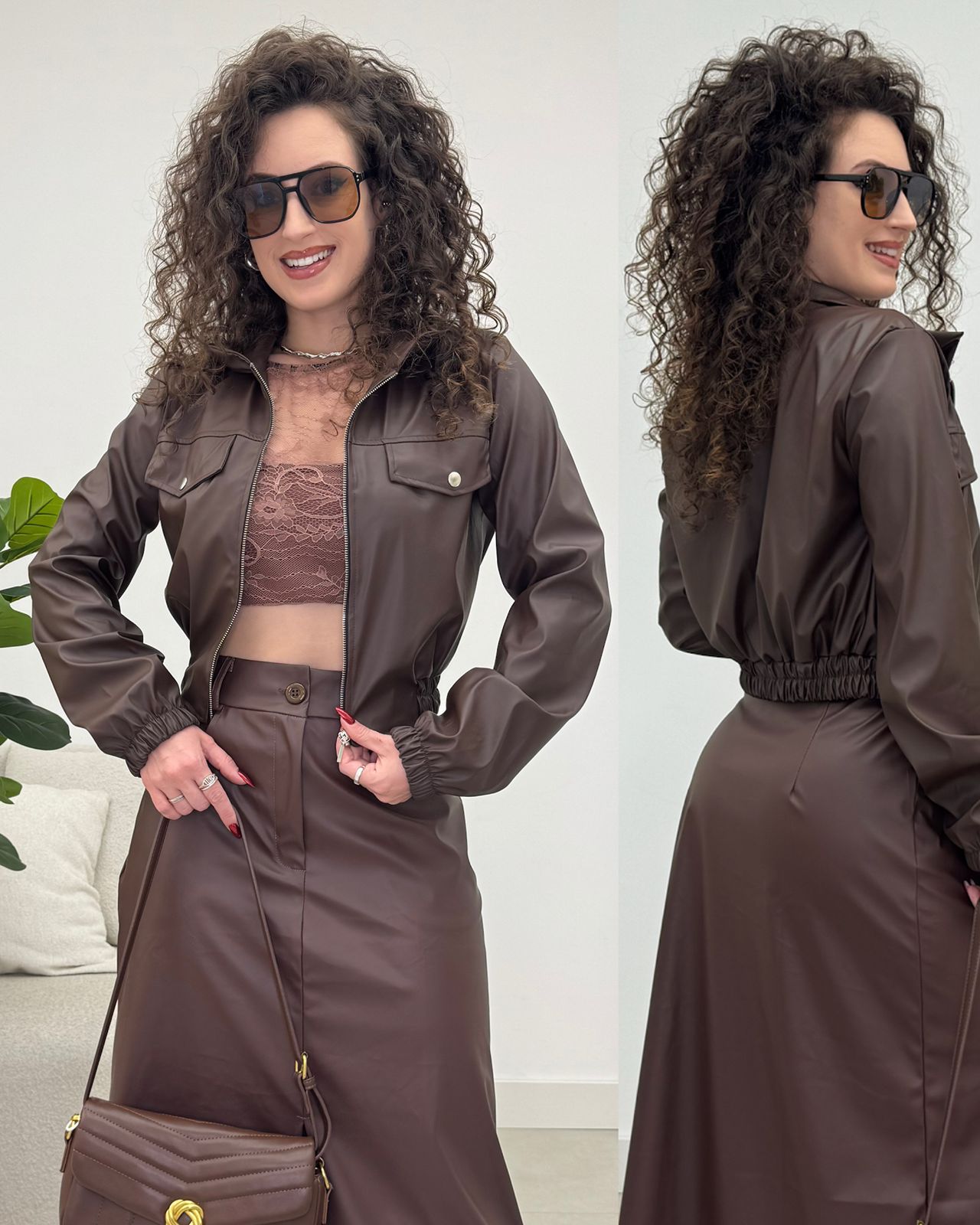 Jaqueta Courino Edi Chocolate 133382