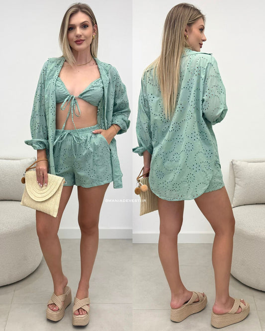 Conjunto 3 Peças Daiana Verde 123971