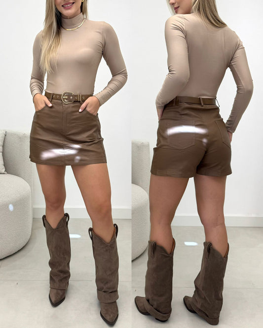 Shorts Saia Andrielli Bege Escuro 133785
