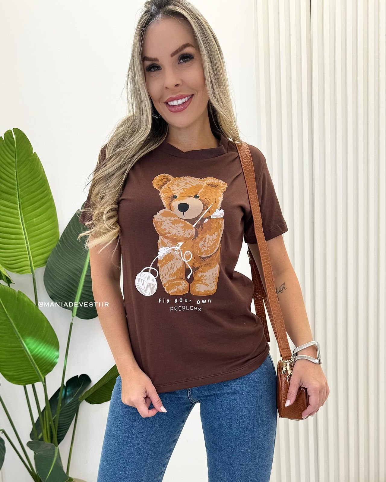 T-Shirt Urso Samanta Marrom 62794