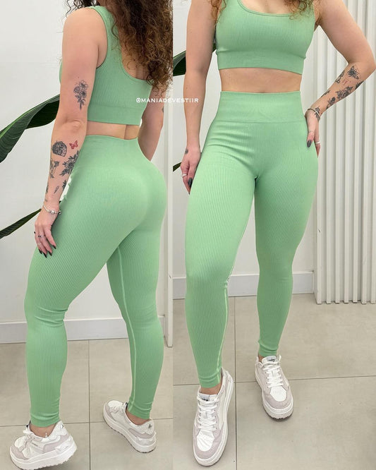 Calça Canelada Lumina Verde 65642