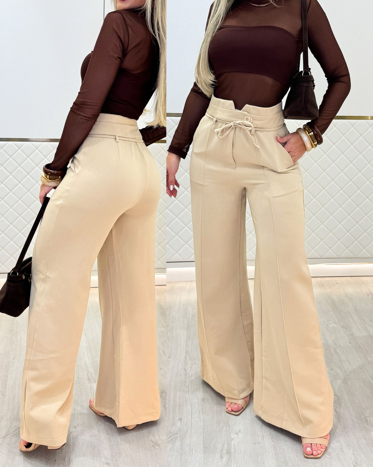 Calça Mariana Bege 96008