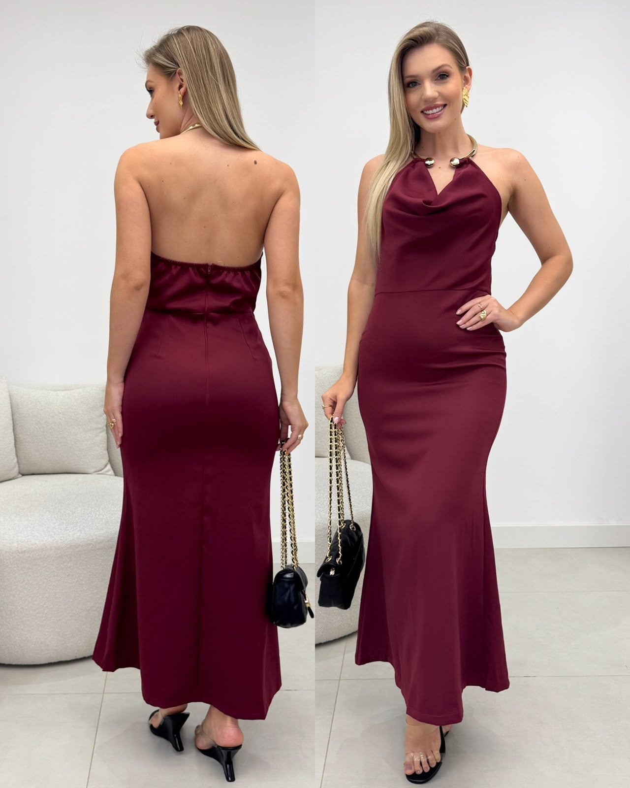 Vestido Cintia Vinho 135498