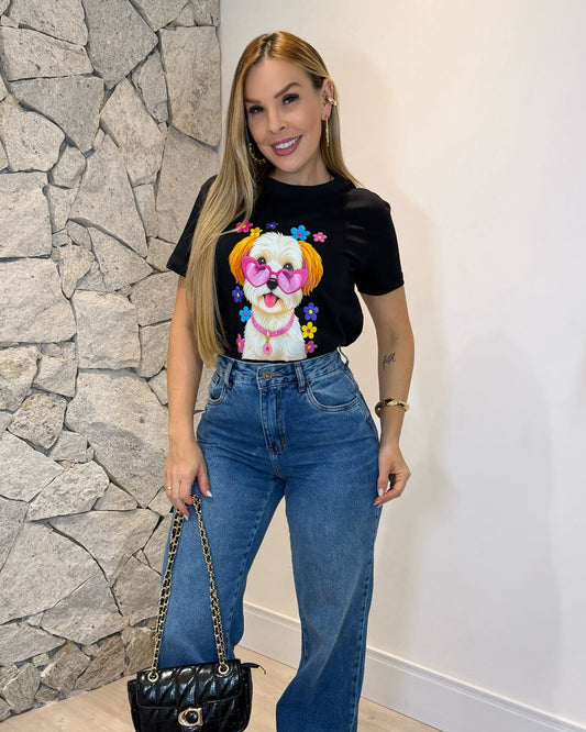 T-Shirt Dog Luna Flor 137050