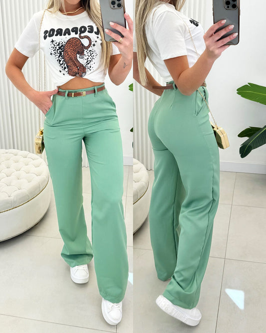 Calça Pantalona Valéria Verde 78014