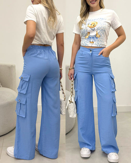 Calça Pantalona Jordana Azul 135951