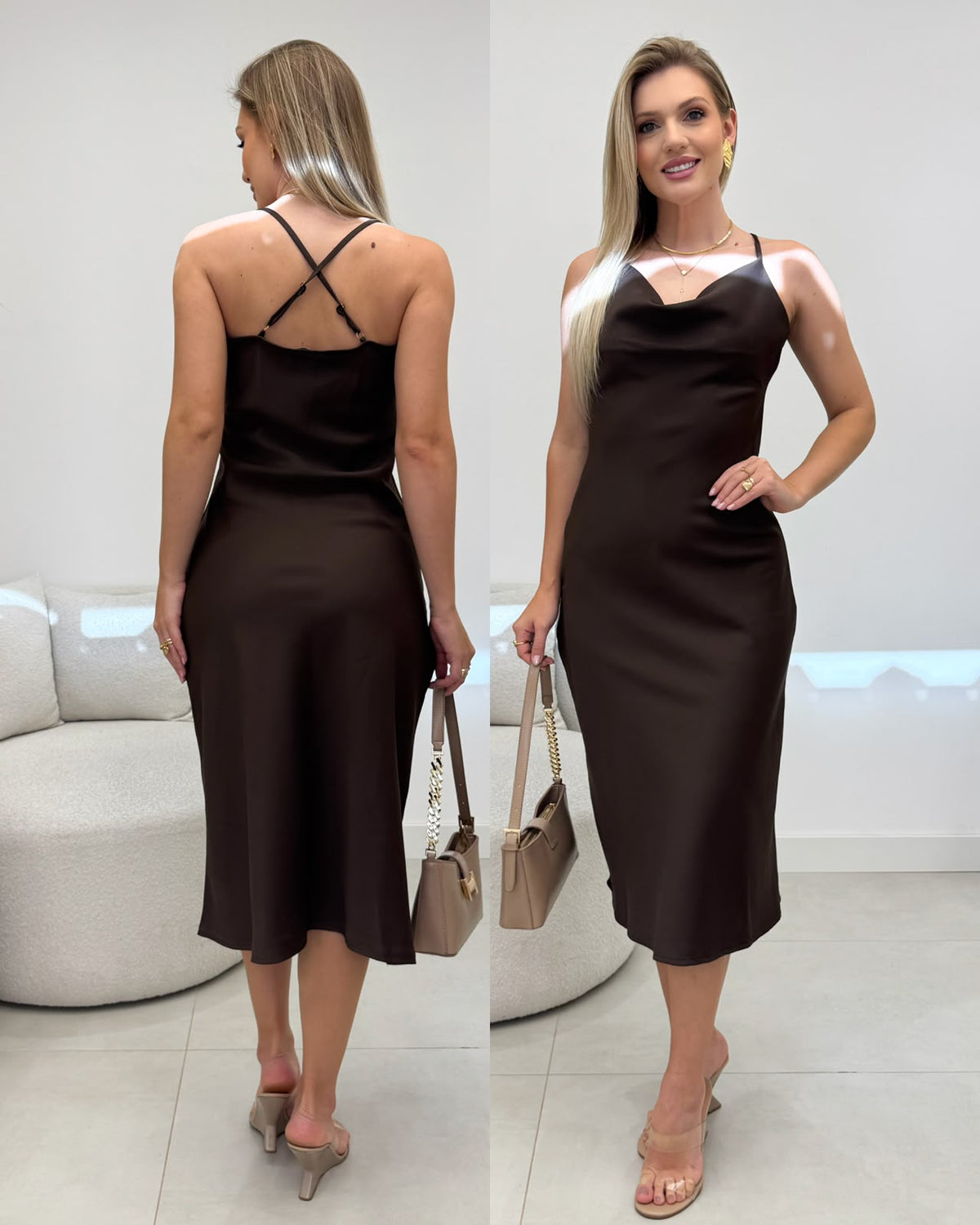 Vestido Maya Marrom 135503
