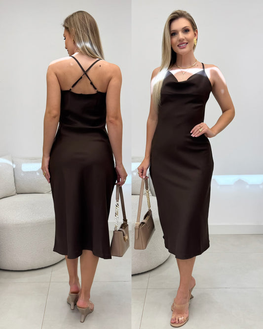 Vestido Maya Marrom 135503