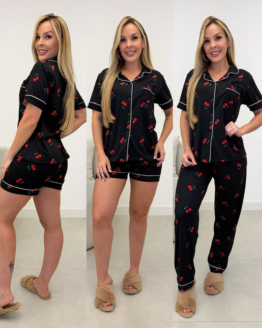 Pijama Três Peças Cereja 137800