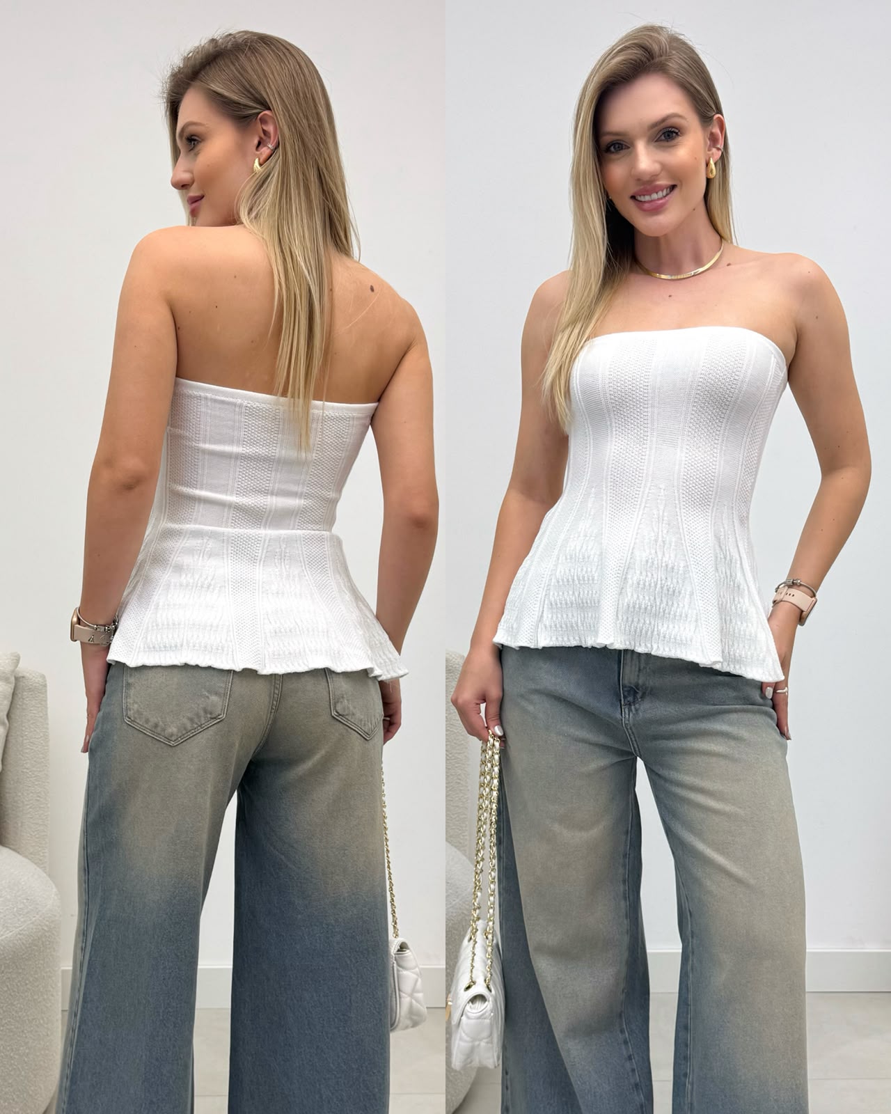 Blusa Peplum Isadora Branca 136244