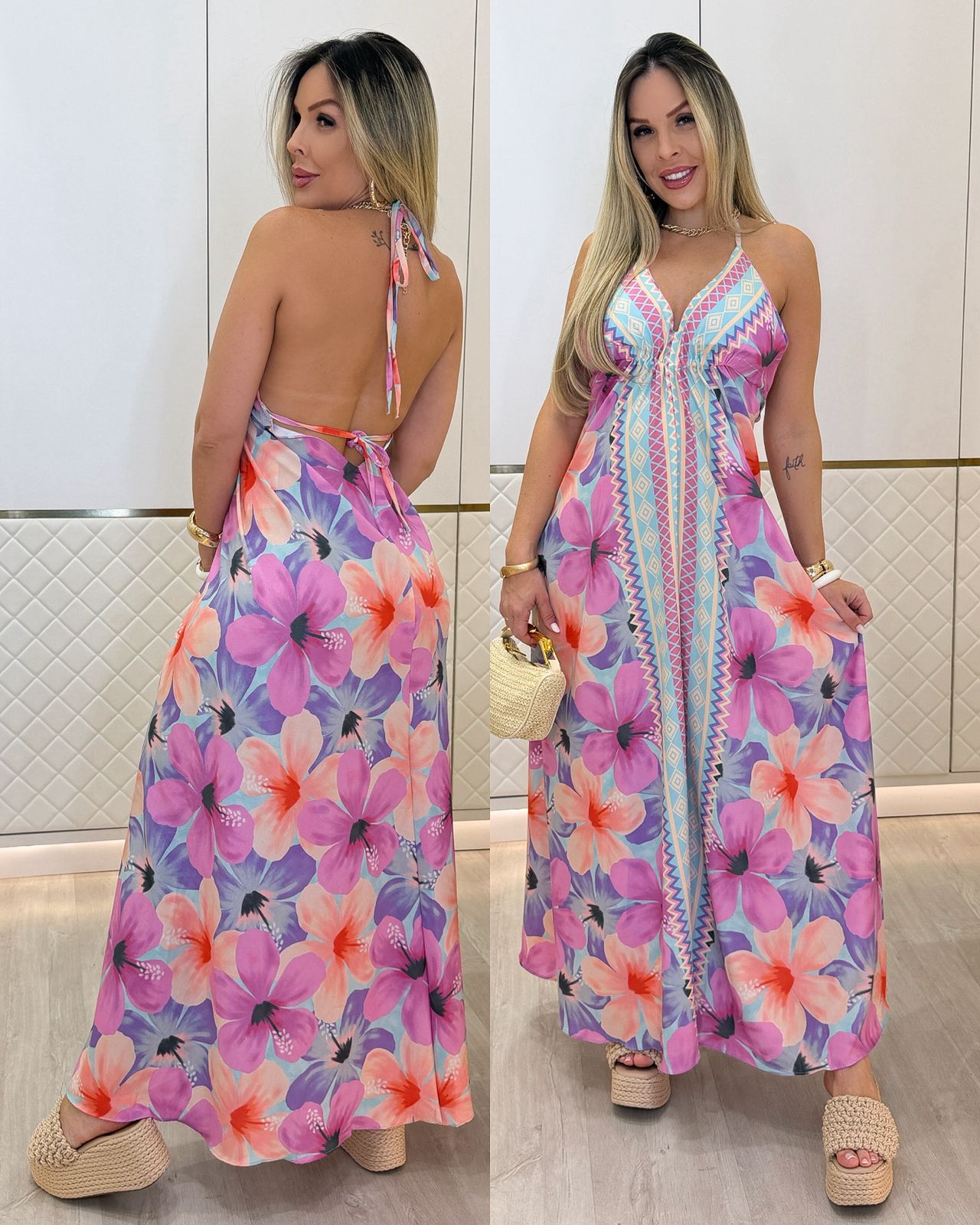 Vestido Amanda Flower Rosa/Lilás 119963