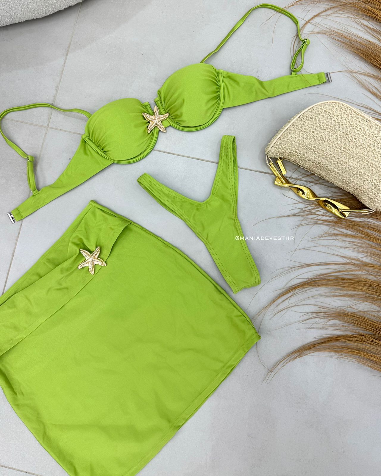 Biquíni 3 Peças Soraia Verde Limão 120619