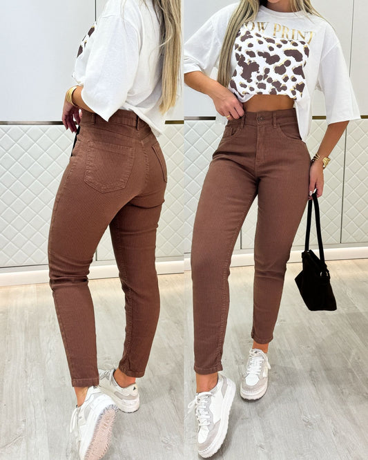 Calça Cotelê Dandara Marrom 95817