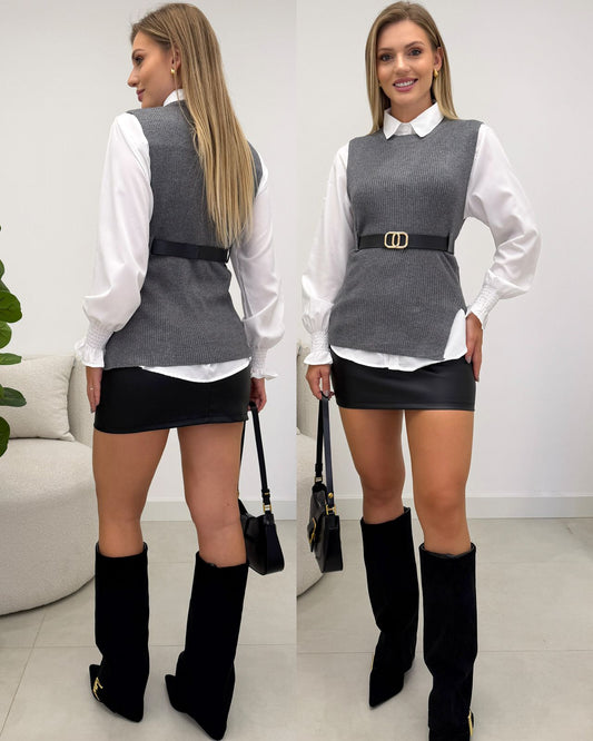 Conjunto Vivian Cinza 129707