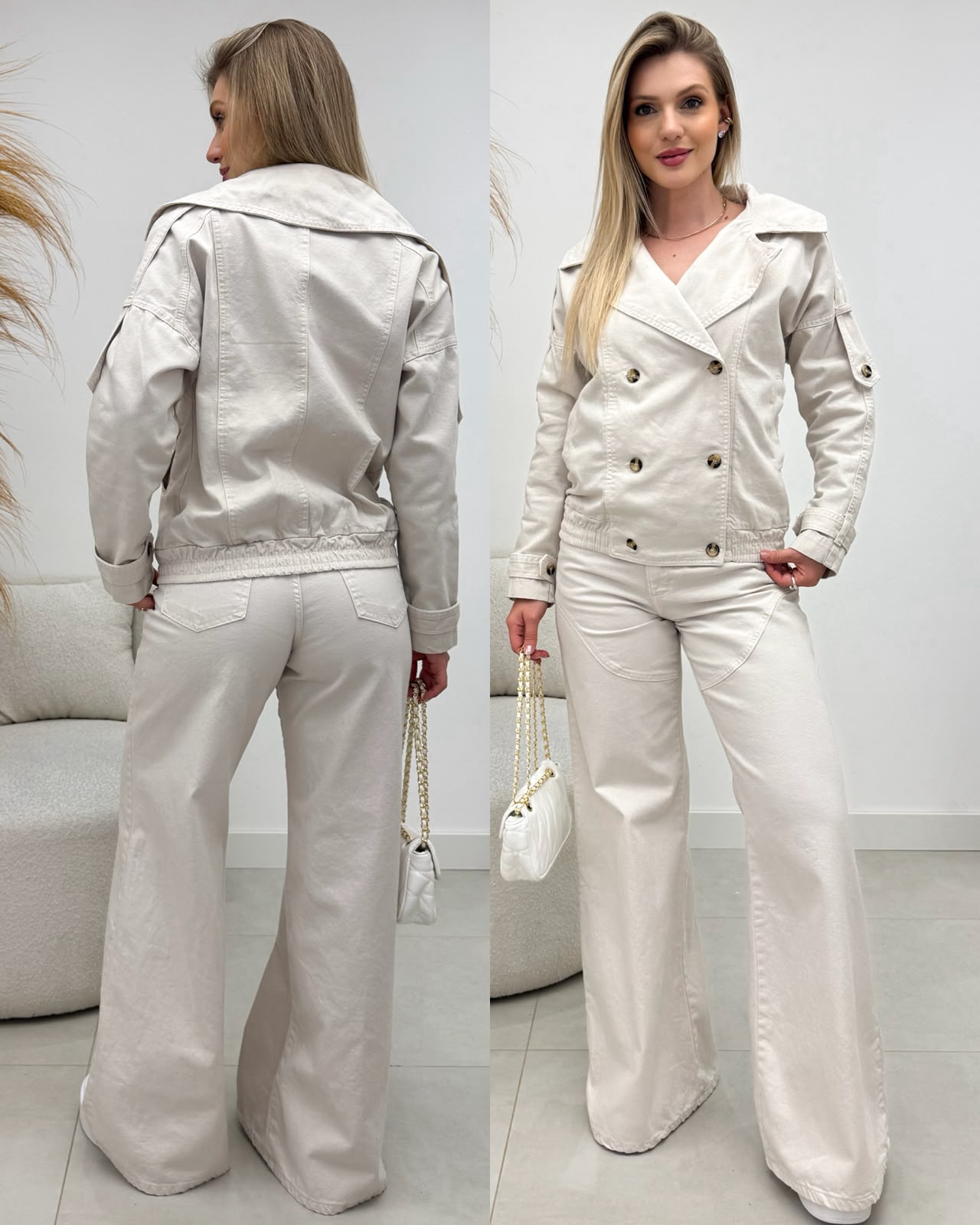 Jaqueta Jeans Nexo Lorena Creme 135525