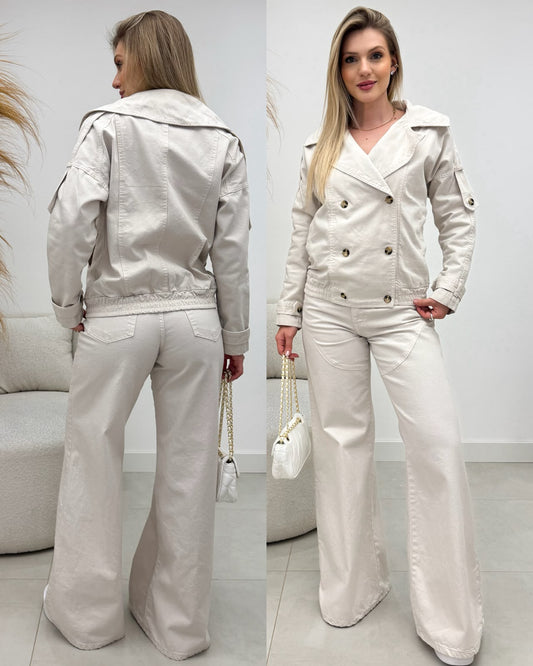 Jaqueta Jeans Nexo Lorena Creme 135525