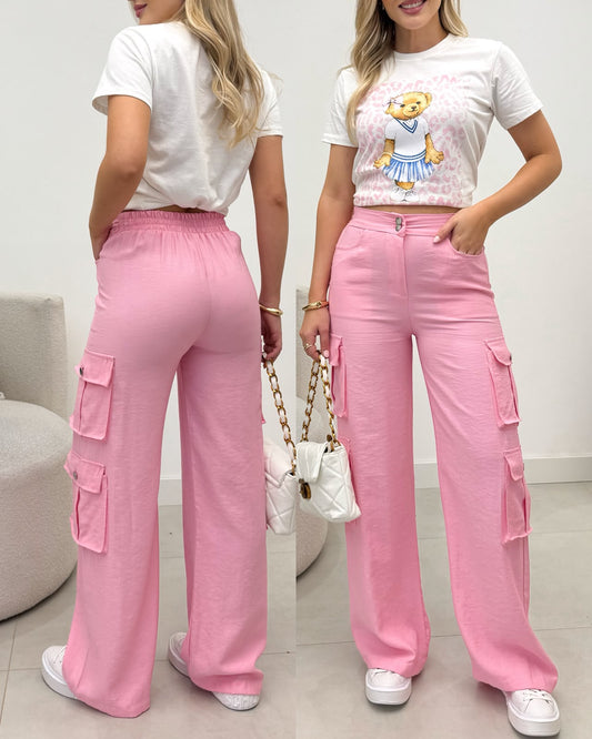 Calça Pantalona Jordana Rosa 135952