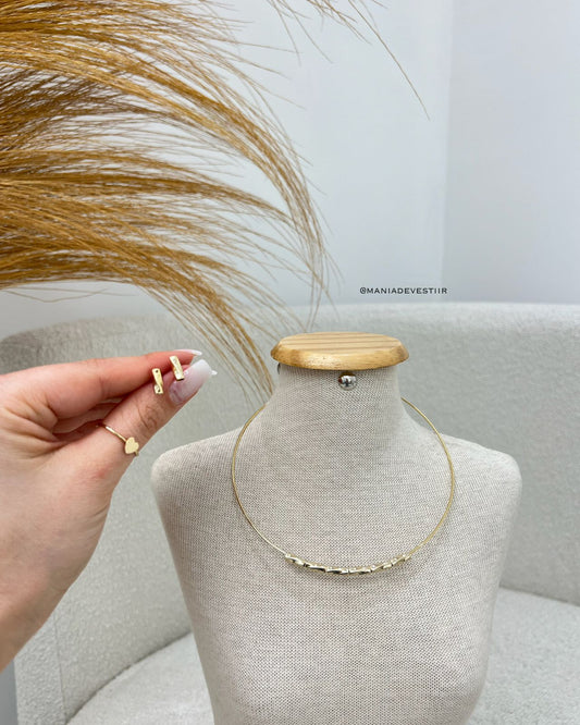 Conjunto Colar e Brinco Gabi Dourado 110063