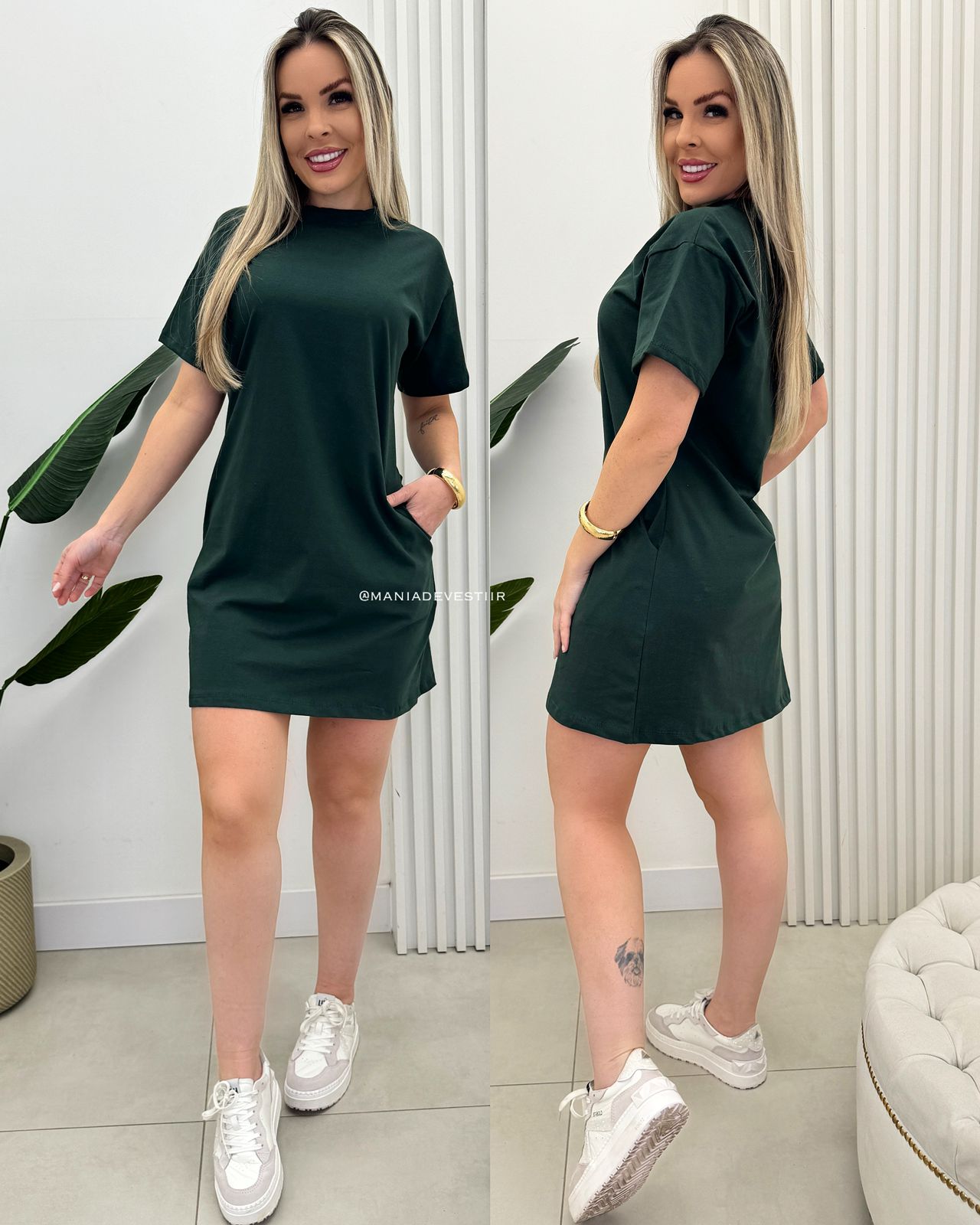 Vestido Camisetão Persephone Verde Militar 70743